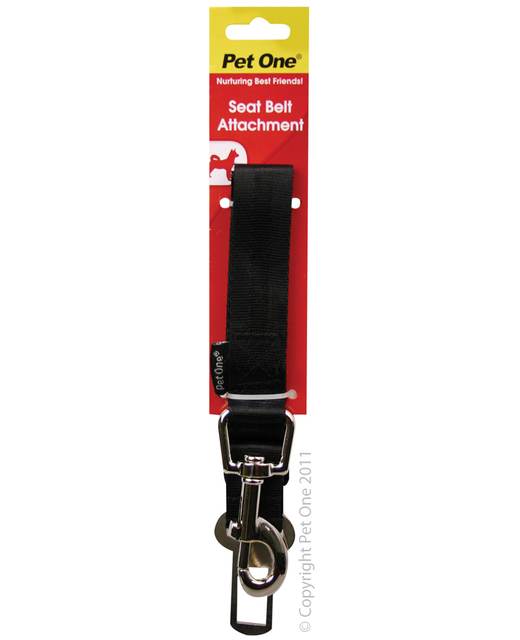 Pet One Leash - Nylon Car Seat Belt Attachment 50cm Black