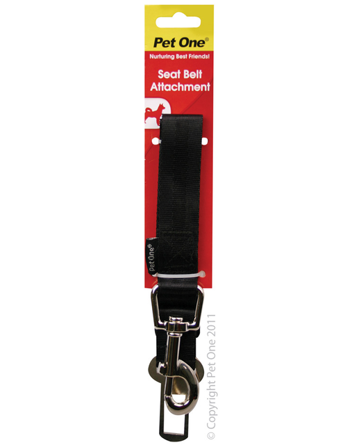 Pet One Leash - Nylon Car Seat Belt Attachment 50cm Black