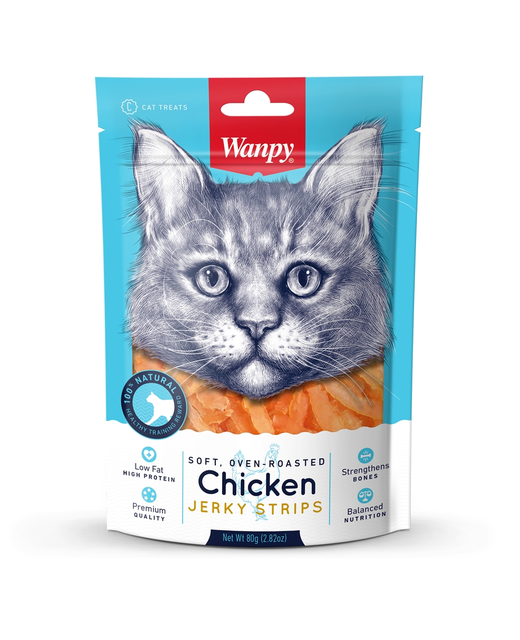 Wanpy Chicken Jerky Strips Cat 80g