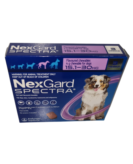 Nexgard Spectra Dog 15.1-30kg (3x Dose Pack)