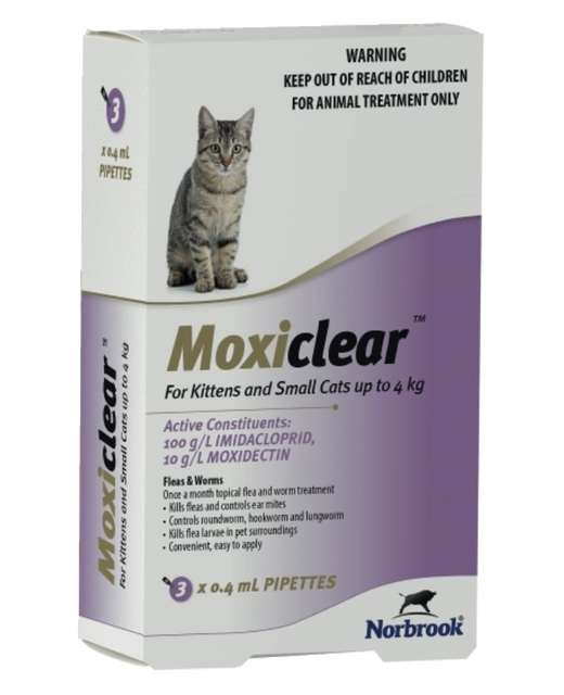 Moxiclear Kitten/Cat 0-4kg 3pack 