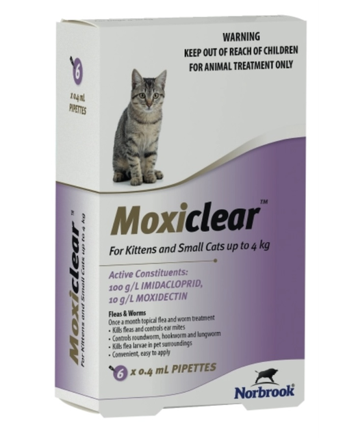Moxiclear Kitten/Cat 0-4kg 6pack 