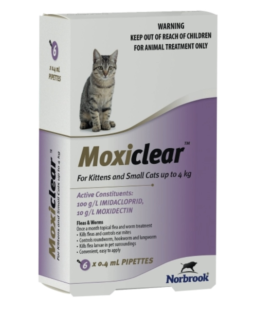 Moxiclear Kitten/Cat 0-4kg 6pack 