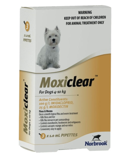 Moxiclear Dog 4-10kg 3pack 