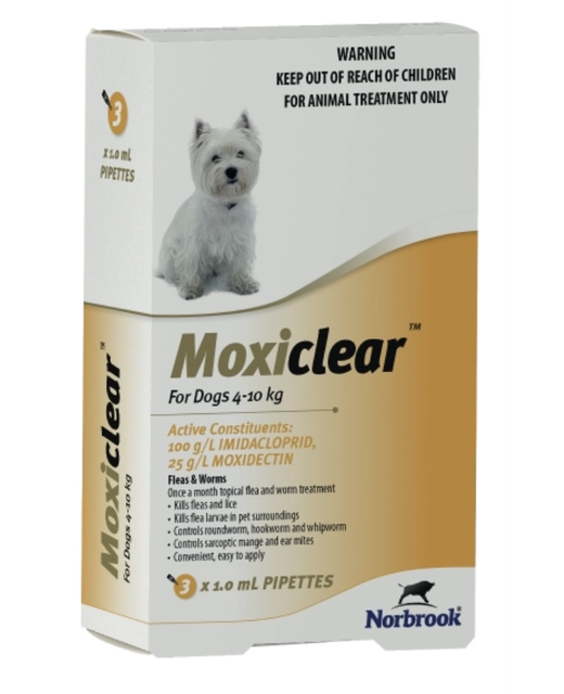 Moxiclear Dog 4-10kg 3pack 