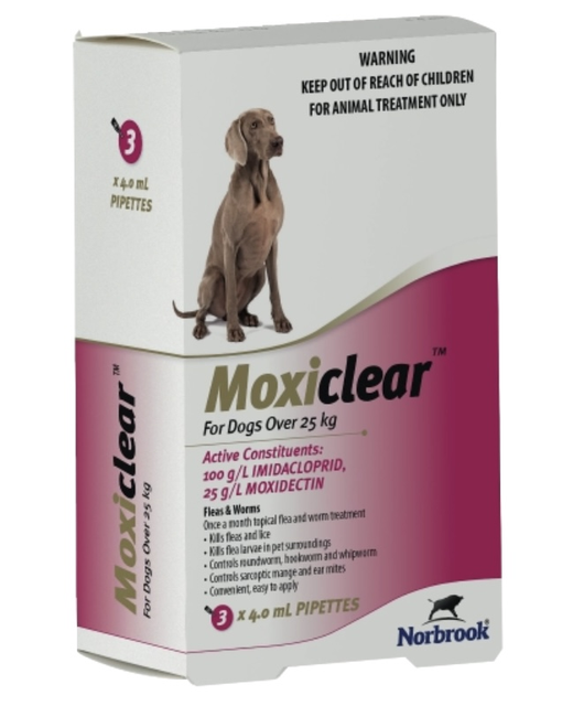 Moxiclear Dog 25kg & over 3pack 