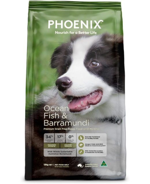Phoenix - Puppy S/M Breed Ocean Fish & Barramundi 13kg 