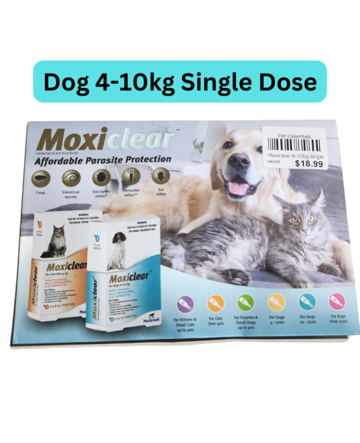 Moxiclear Dog 4kg -10kg Single Pipette