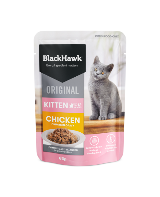 Black Hawk Original Kitten Chicken/Gravy 85g