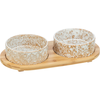 Trixie Ceramic Bowls with Bamboo Stand - 12cm x 2