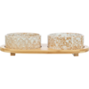 Trixie Ceramic Bowls with Bamboo Stand - 12cm x 2