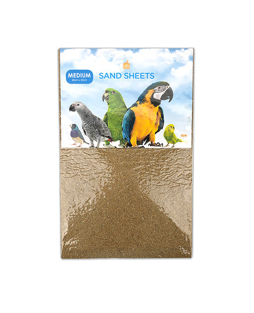 Avian Care Bird Sand Paper Sheets 8 Pack Medium 40x25cm