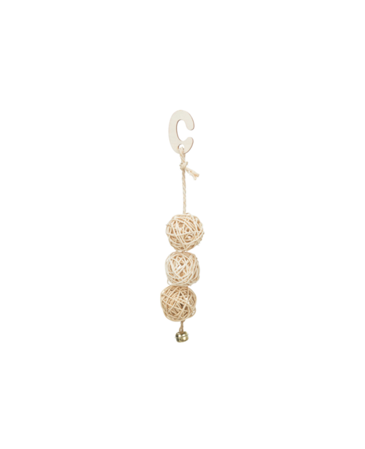 3 Rattan Balls with Bell 24cm