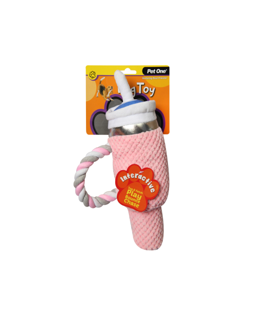 Doh Toy Plush Pink Bottle with Straw 15x28cm