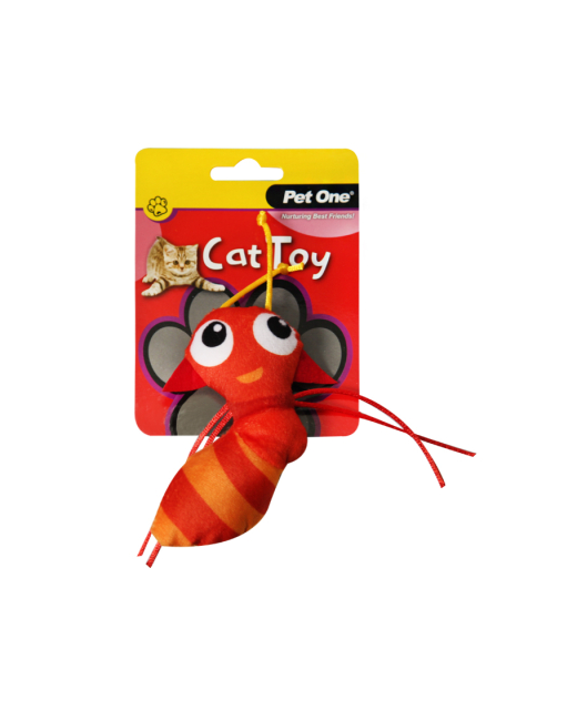 Cat Toy Red Ant With String 10.5cmH
