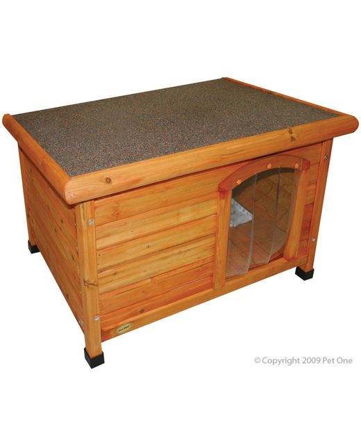 Pet One Kennel Medium - Bavarian Timber Flat Roof 103.7x66x70cm 