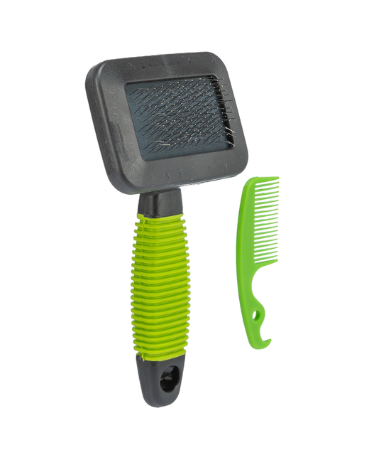 Small Animal Slicker Brush w/ brush cleaner 