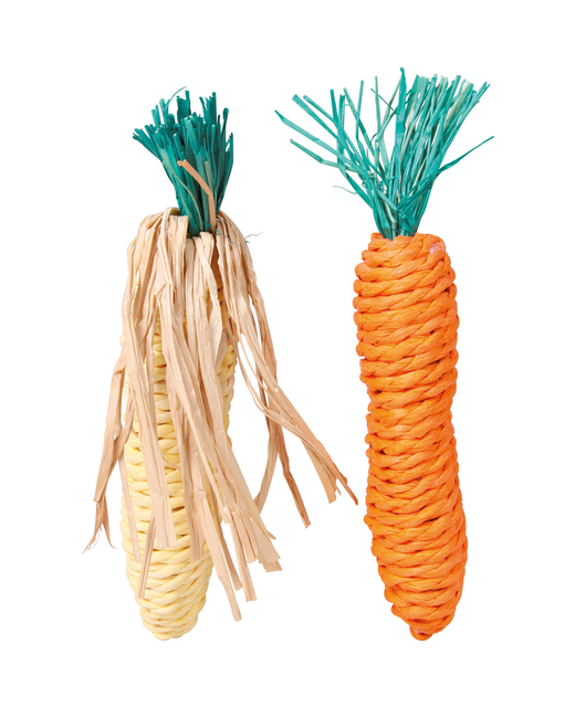 Straw Carrot & Corn 2pc - 15cm