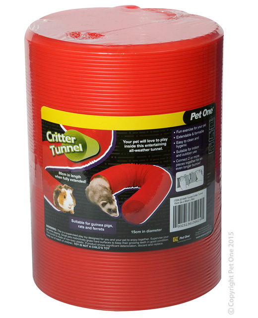 Pet One - Tunnel Critter 15cm Dia X 80cm L Red
