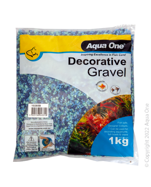 Aqua One Gravel - Mixed Aqua + Blue 1kg (2mm)