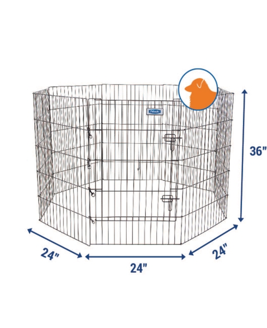Petmate Exercise Pen with Door 90cm - Black