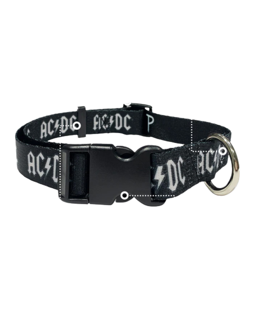 ACDC Black & White Logo Collar - Med 34-56cm