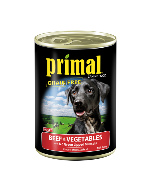 Primal Beef & Vege 390g Can 