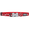 Red Dingo Dog Collar Spots White on Red Medium 20mm x 30-47cm
