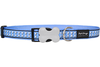 Red Dingo Dog Collar Reflective Bones Blue Small 12mm x 20-32cm