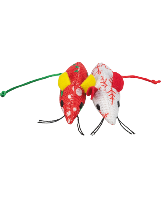 Xmas Catnip Mouse 7cm - 2pk 