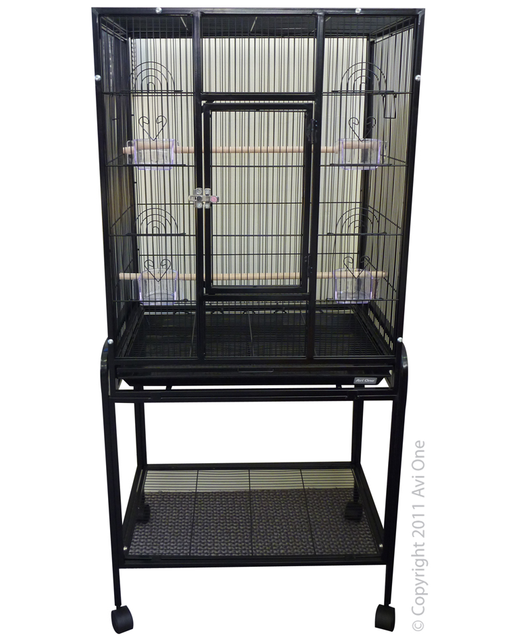 Avi One Bird Cage - 603 Square Black 65L X 43.5W X 137h/cm
