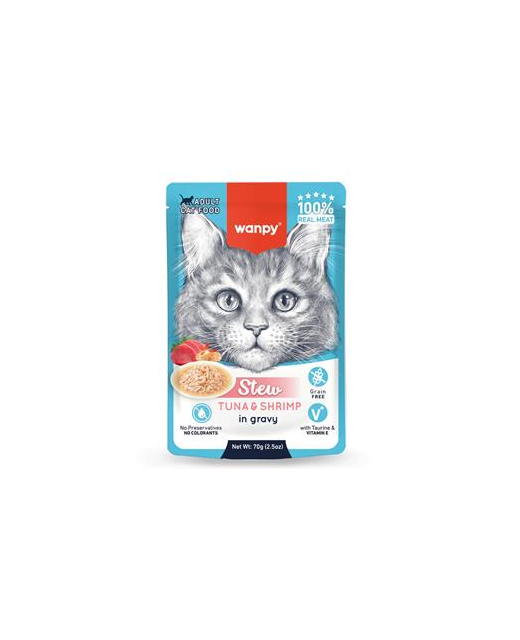 Wanpy Cat - Tuna & Shrimp Stew Pouch 70g (10pk)