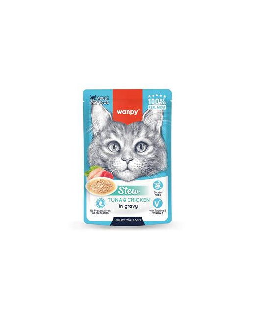 Wanpy Cat - Tuna & Chicken Stew Pouch 70g (10pk)
