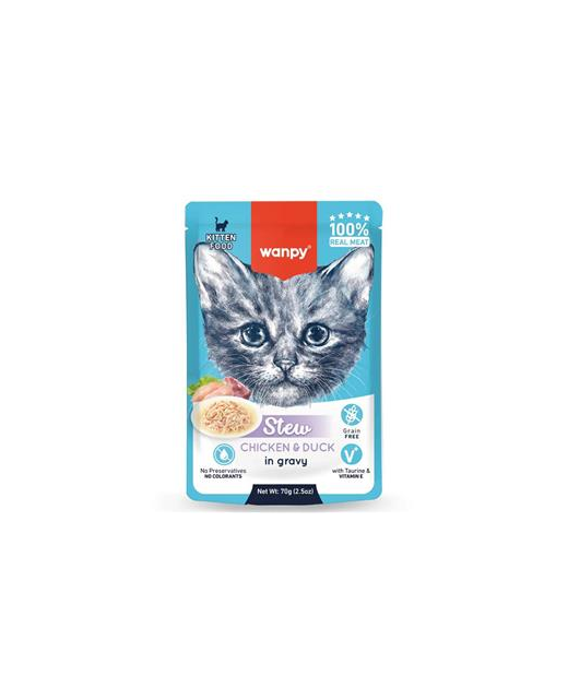 Wanpy Cat - Chicken & Duck Stew Pouch 70g (10pk)