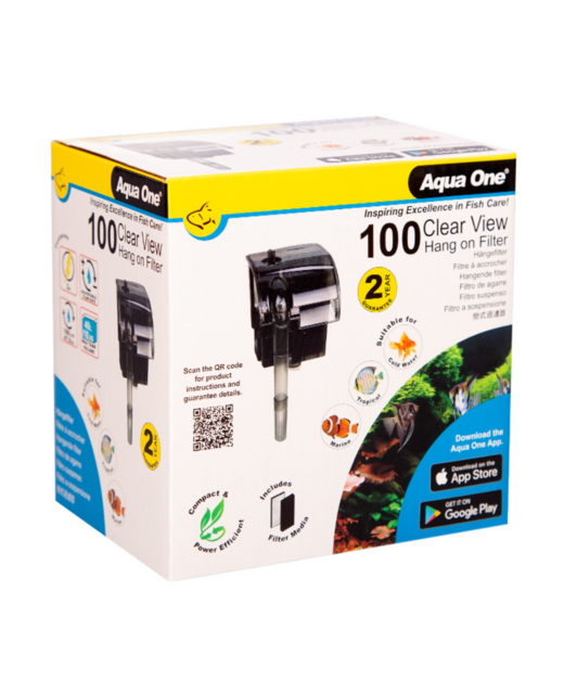 Aqua One H100 ClearView Hang On Filter 180l/hr