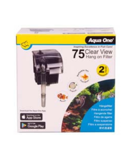 Aqua One H75 ClearView Hang On Filter 180l/hr