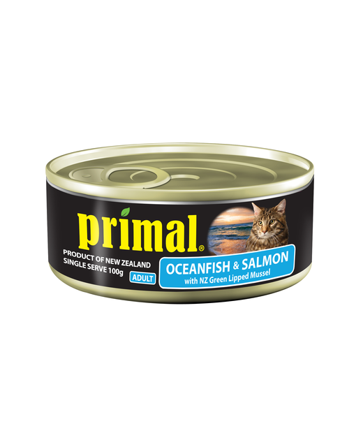 Primal Cat Oceanfish, salmon & Vege 390g Can with NZ Green Lipped Mussel