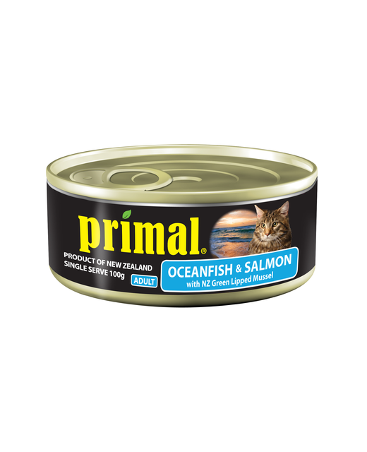 Primal Cat Oceanfish, salmon & Vege 390g Can with NZ Green Lipped Mussel