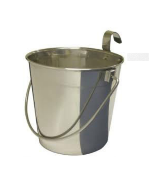 Stainless Steel Bucket – Flat Sided • With hook 1.9litre
