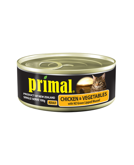 Primal Cat Chicken & Vege 100g Can with NZ Green Lipped Mussel