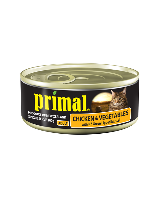 Primal Cat Chicken & Vege 100g Can with NZ Green Lipped Mussel