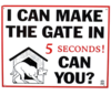Brooklands Gate Sign - I Can Make The Gate Large