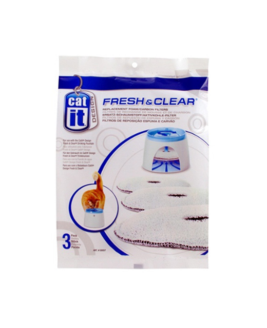 Catit Carbon Replacement Foam Cart 3 Pack For Fresh & Clear Fountain 3pk