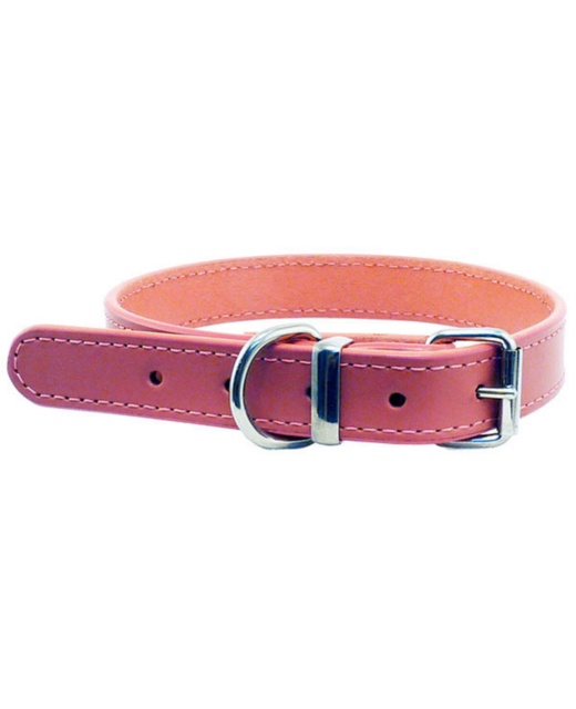 Beau Pets Deluxe Leather Collar Pink 40cm